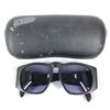 CHANEL 01451 vintage CC Logo Smoke eyewear sunglasses Plastic Black/Gold