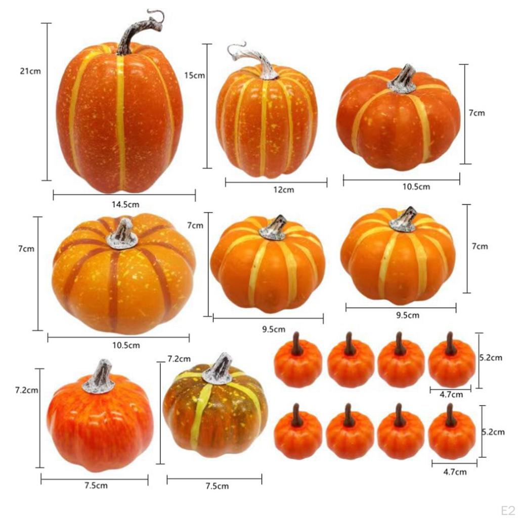16Pcs Foam Pumpkins Simulation Artificial for Tabletop Centerpiece