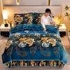 Light luxury high-end thickened milk fleece four-piece set, winter warm quilt cover, double-sided coral fleece anti-static three-piece set
