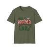 Unisex Softstyle T-Shirt BROTHER Bubble Letters Elf Hat Crown Lights Christmas