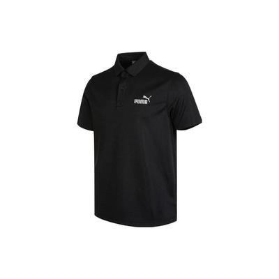 Сплошной цвет с логотипом и принтом рубашки поло с молнией до половины, мужские топы, черный 671927-01