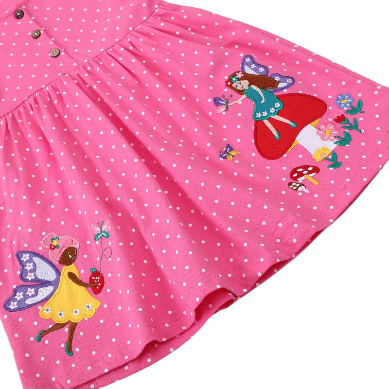 Девочковое платье в европейском и американском стиле, с вышивкой и пэчворком, с длинным рукавом и круглым вырезом - Коллекция Весна и Осень.