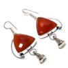 Красный сердолик драгоценный камень 925 стерлинговое серебро подарок ювелирное изделие серьга 2,44"