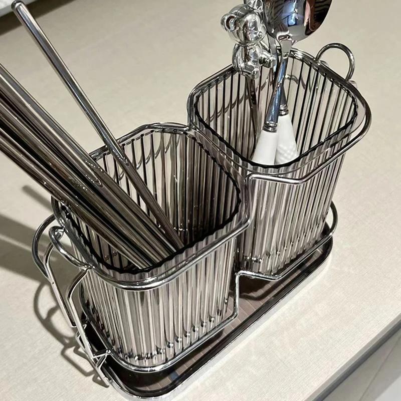 Подставка для кухонных столовых приборов, настольная сушилка для столовых приборов, роскошная подставка для хранения столовых приборов Nordic Light, держатель для вилок и ложек, органайзер для столовых приборов