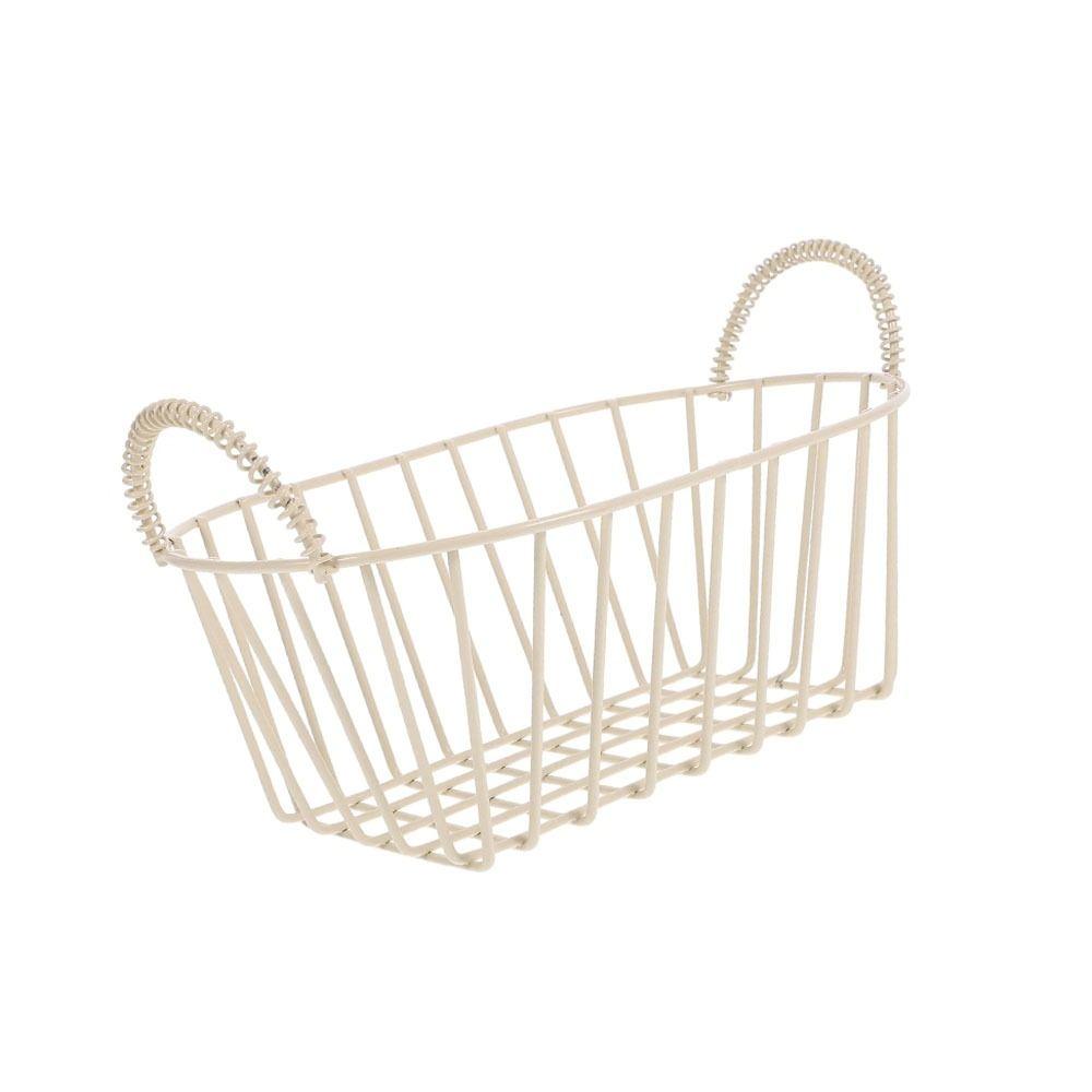 Small Iron Bread Baskets Beige Fruit Basket Versatile Sundries Organizer  for Home