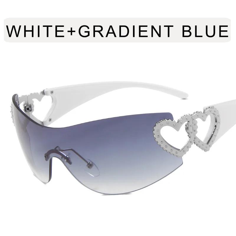 Модельер солнцезащитные очки женские роскошные трендовые солнцезащитные очки Y2k женские розовые очки в форме сердца UV4