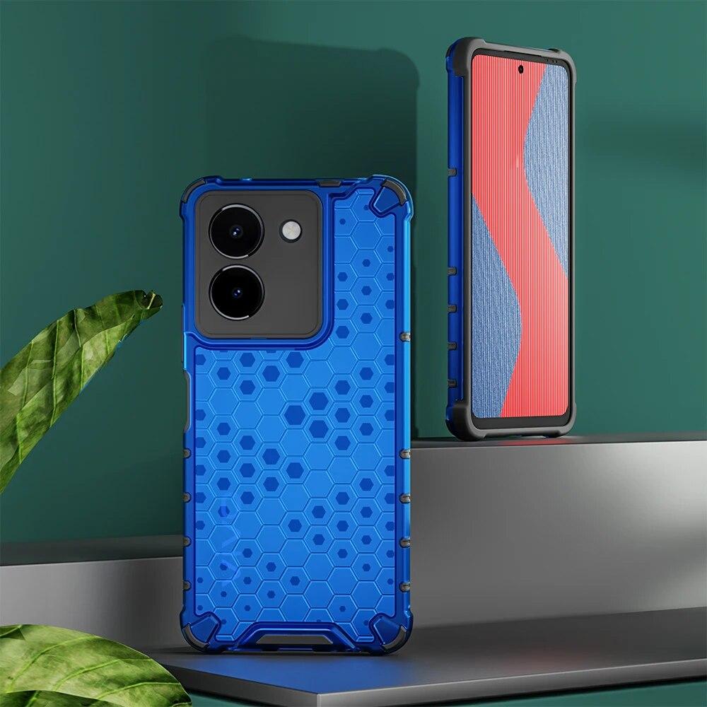 KEYSION Противоударный защитный чехол для VIVO Y27 4G Y36, мягкий силикон + прозрачная сотовая задняя крышка для телефона из поликарбоната для VIVO Y36 4G Y27