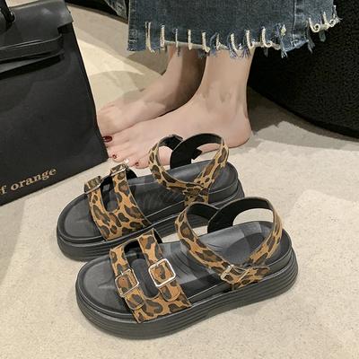 2024 2024 НОВЫЕ босоножки на платформе для женщин из натуральной коровьей кожи с металлической цепочкой и пряжкой на щиколотке, с круглым носком, летняя женская обувь ручной работы, модная