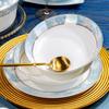 ZISIZ European Style Gold Rim Dinnerware Set