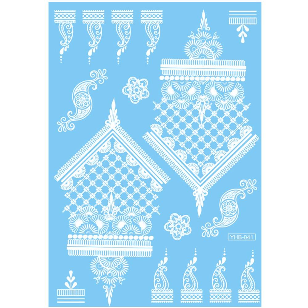 Waterproof White Tattoo Stickers Lace Flower Long-lasting Butterfly Tattoo Stickers Ethnic Style Temporary Tattoo Stickers
