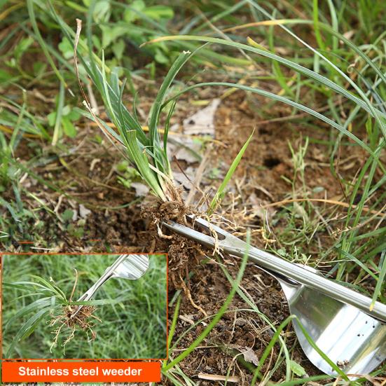 Из нержавеющей стали для удаления сорняков, садовый ручной прополочник, ручной прополочник с деревянной ручкой для двора, газона, фермерского инструмента для прополки
