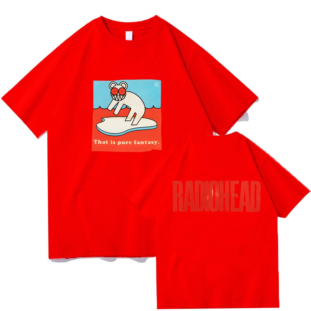 Radiohead Фэнтези Off Футболка Radiohead Винтажные Топы Графическая Рубашка с Коротким Рукавом Унисекс Женская Летняя Хлопок Высококачественная Футболка