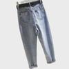 2025 Spring/Autumn Plus Size Harem Jeans for Girls - Loose, Slim, Straight Cut Carrot Pants