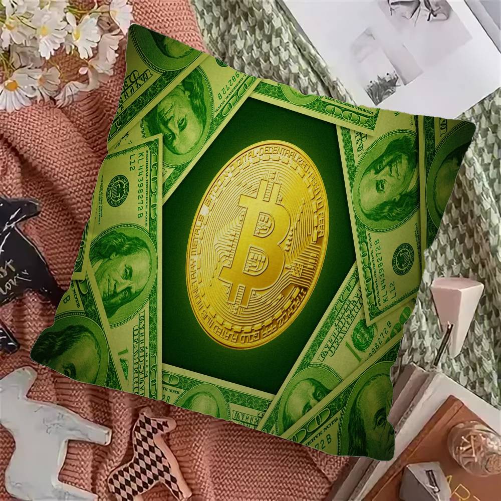B-Bitcoin Cushion Cover Pillowcase Upholstery Sofa Throw Pillow Home Decor Pillowcas