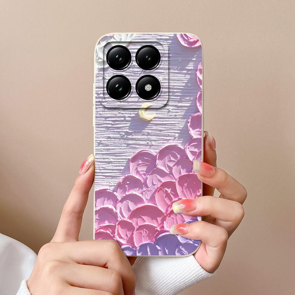 Мягкие новые чехлы для Xiaomi 14T 15 Pro Capa Pretty Cloud Flowers стильный стиль защитный жидкий силикон прочный анти-падение для Xiaomi Shell задние крышки