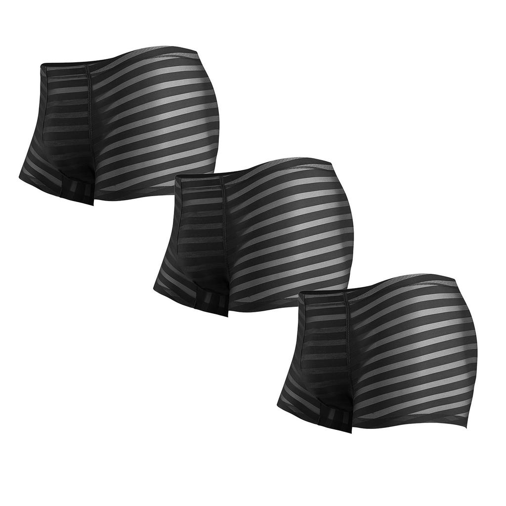 Aoyuan мужские дышащие полосатые боксерские шорты из ледяного шелка