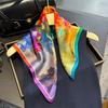 Luxury Brand 100% Natural Silk Scarf Women Design Small Square Shawl Hair Ribbon Headband Fashion Neckerchief Bandana