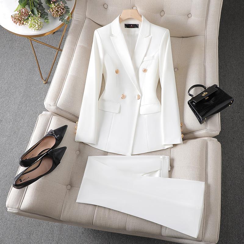 Комплект женского профессионального костюма: Элегантный весенне-осенний наряд для собеседований в колледже и униформа менеджера отеля.