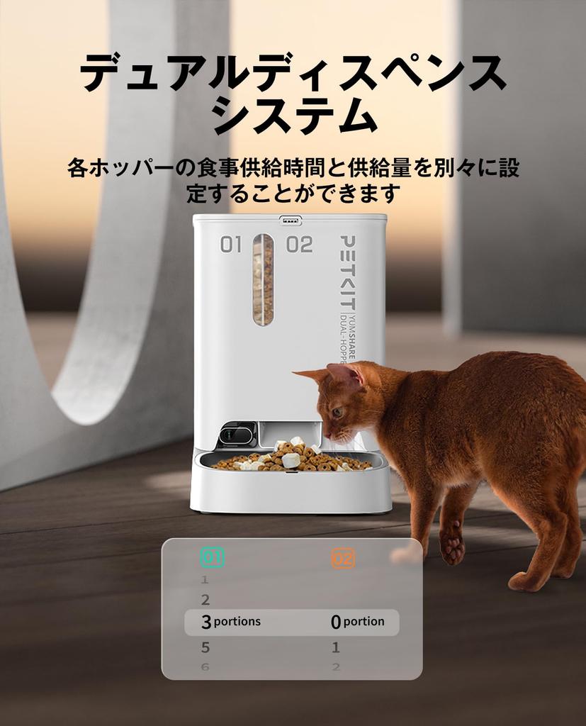 Petkit Автоматическая кормушка для кошек и мелких животных и камера 1080P ночное видение прозрачный таймер обнаружения смартфон питание IOS и Android японский