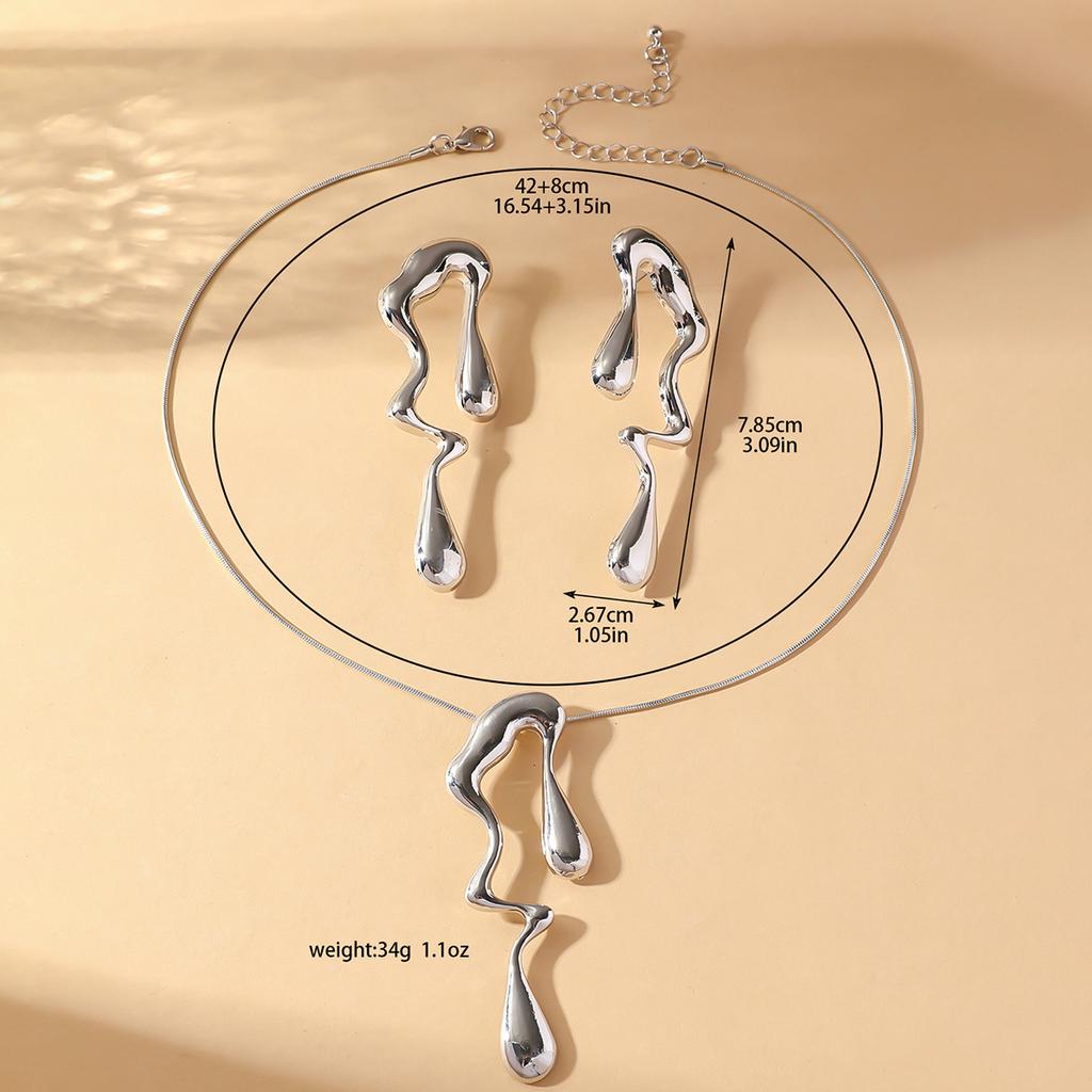 3 шт. Женские модные нерегулярные жидкие ожерелья, серьги, цирконовый набор, подходит для свадьбы, вечеринки, фестиваля, подарки