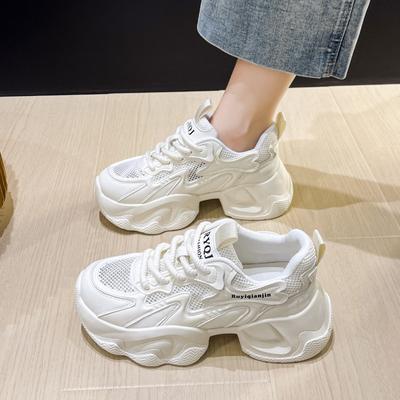 Женские массивные кроссовки 2024 Белые кроссовки Женская обувь на платформе для женщин Модные повседневные кроссовки
