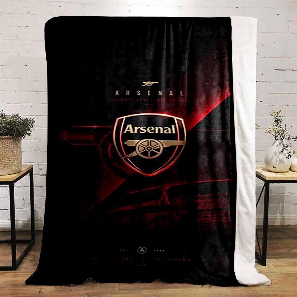 Arsenal Emblem Dark Red Theme printed Flannel blanket for bedroom, living room, sofa, and nap