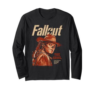 Fallout Силуэт Гуля Портрет Сериал Футболка с длинным рукавом