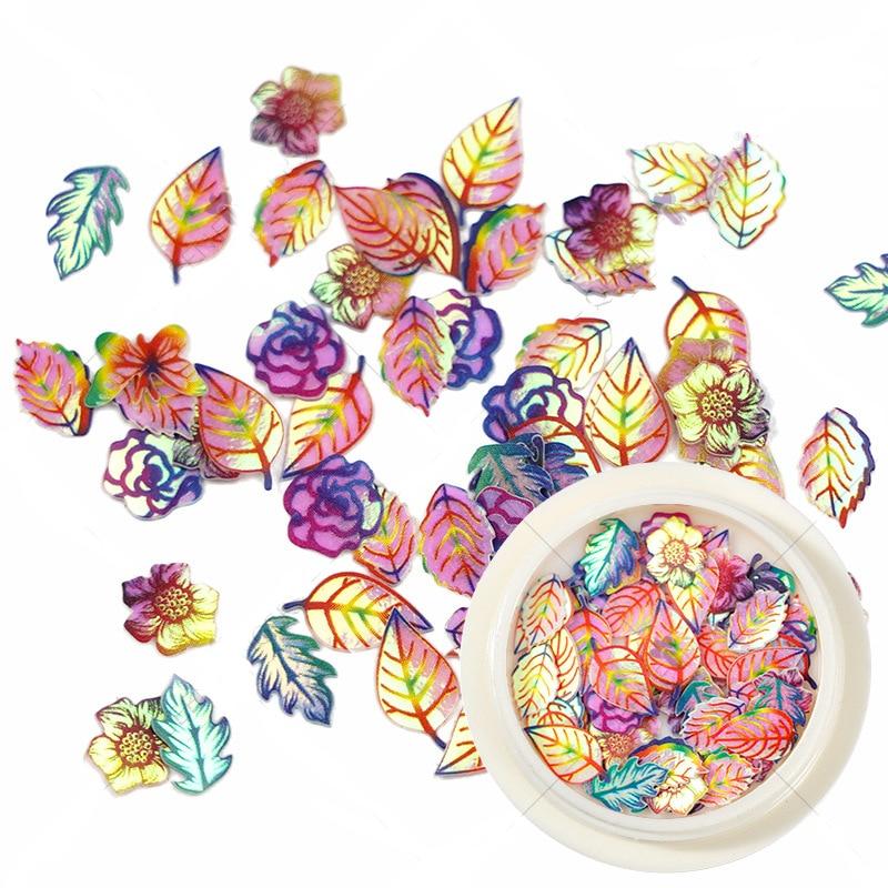 50 шт./кор. древесная масса 3D бабочка цветок блестки для ногтей хлопья ломтики украшения для ногтей аксессуары