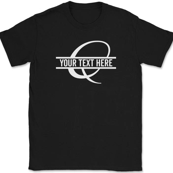 Letter Q Monogram Your Text Here Custom T-Shirt Personalize Family Tee