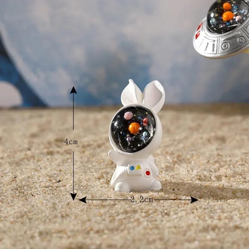 Миниатюрные фигурки милые мультяшные астронавты кролики микро ландшафтные украшения для украшения дома поделки кролики декор стола комнаты