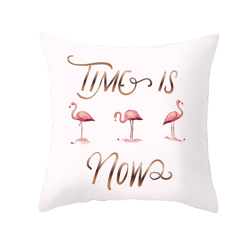 Summer Tropical Plant Flamingo Decorative Pillowcase Green Leaf Pillowcase Flamingo Pillowcase