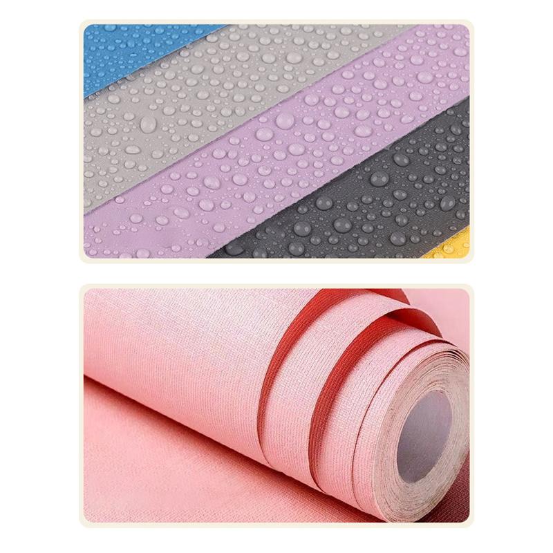 Solid Color Self-adhesive Simple Warm Bedroom Living Room Decor Waterproof Background Wall Paper Furniture Renovation