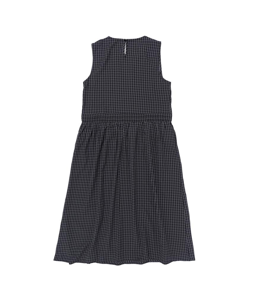 Cargo Bros For Woman Vintage Check Long Dress (Navy)