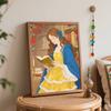 Disney Princess Belle oil painting by numbers art kit. handmade diy painting home decoration gifts. library scene with roses