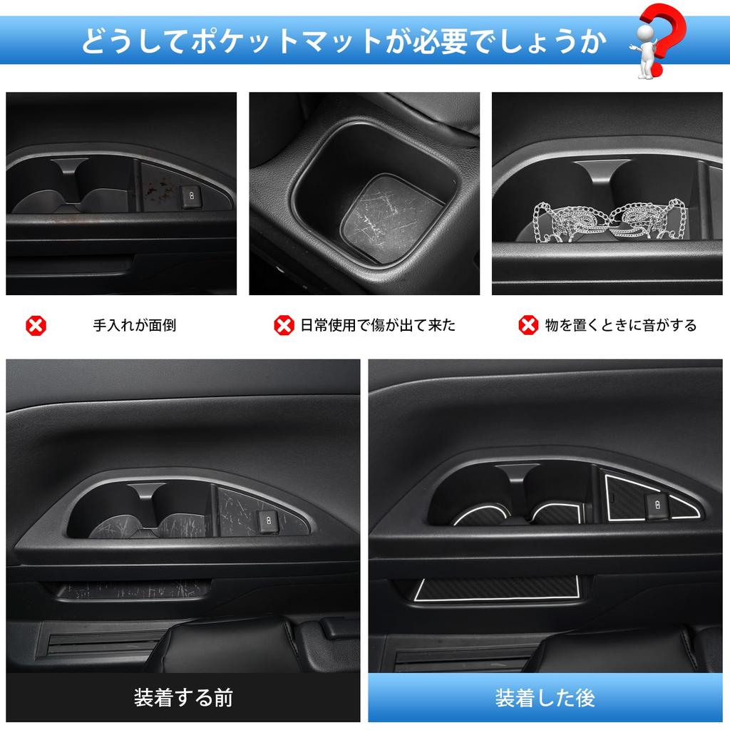 Auto Spec Toyota Alphard 40 Series Interior Rubber Door Pocket Mats 2023 Present Rubber Interior Noise Set Alphard 40 White with Blue (June - Models),