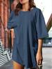 Women's Athletic Romper Short Sleeve Oversized Summer Jumpsuit with Pockets