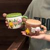 Creative Cute Drinking Cup Mug with Lid with Spoon Ceramic Cup Dormitory for Office Breakfast Birthday Gift