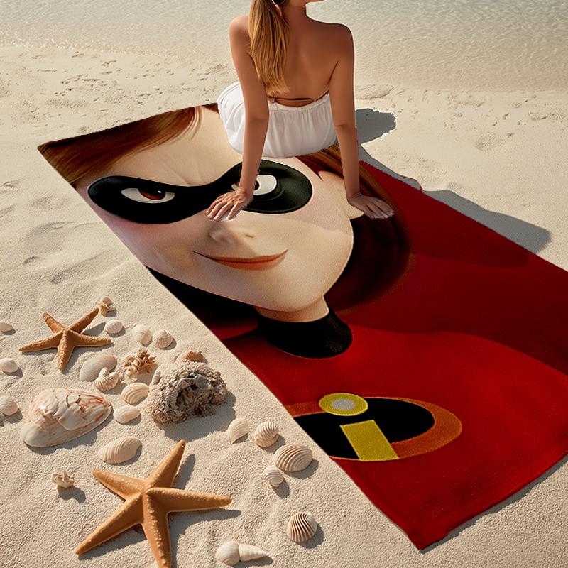 Ultra-Soft Beach Towel with The Incredibles Theme,Ideal for Pool - Camping, Diving - Perfect Travel Essential, Vibrant Beach Towel.