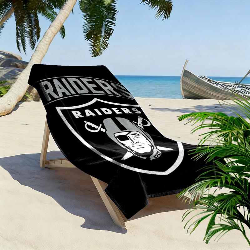 Oakland Raiders Print Beach Towel, Large Soft Quick Dry Towel for Beach Camping Swimming
