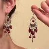 Bohemian Beaded Geometric Tassel Earrings - Vintage Ethnic Style Dangle for Women