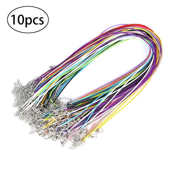 Очки 10 шт. Ожерелье Браслет Изготовление Шнур Цепь Строка Изысканные Аксессуары Вощеный карабин Имитация Кожи Уникальный