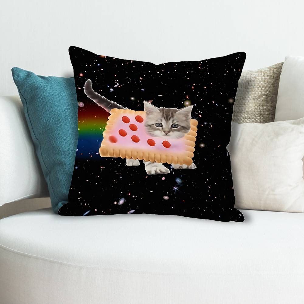 Cute NNyan Cat Anime Celebrity Merchandise AllMatch Printed Pillow Case Sofa Car Office Room Decoration Protector