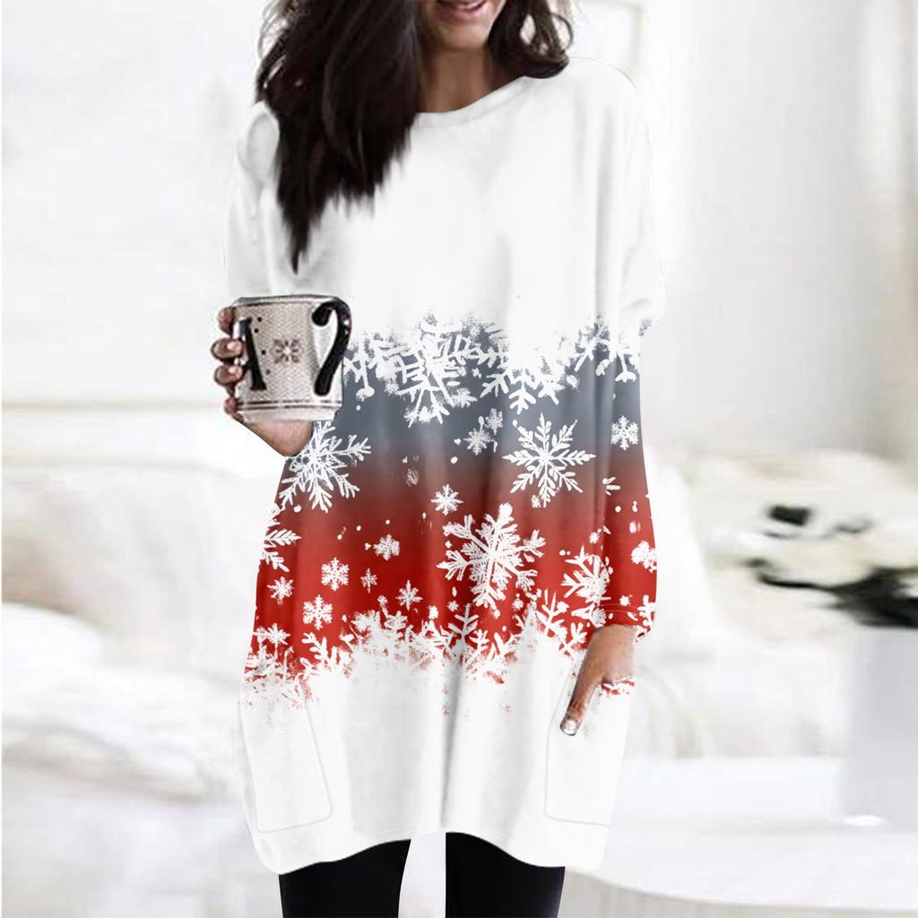 Женская толстовка с круглым вырезом и принтом, платье-рубашка с длинными рукавами и принтом, пуловер свободного покроя, свободный крой, топы с карманами