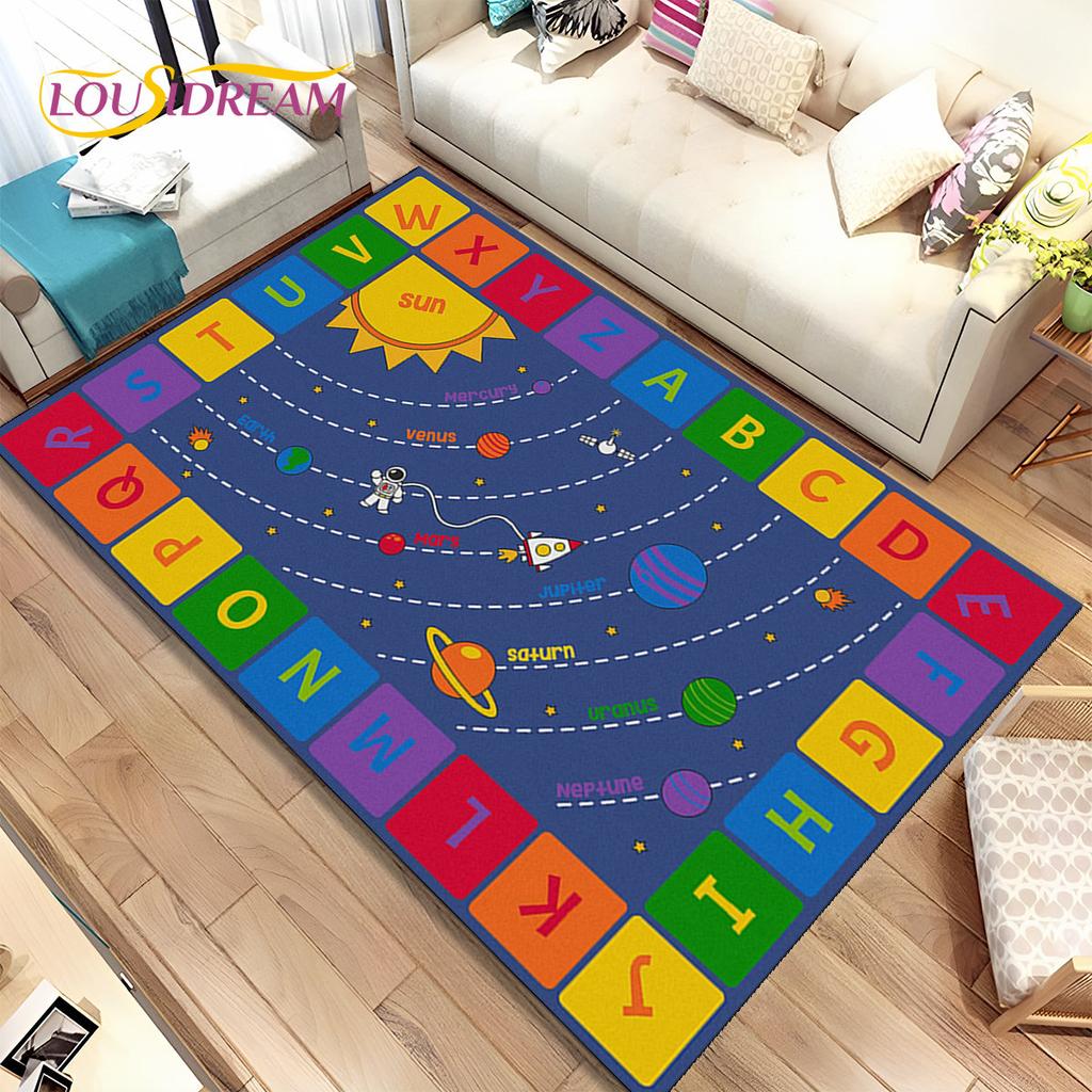 ABC мультфильм детская игровая комната алфавит детский коврик для раннего образования, ковер для гостиной, спальни, дивана, нескользящий коврик