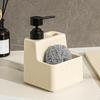 Дозатор мыла с подставкой для губки Портативный 2 в 1 Керамический для туалетной комнаты отеля Столешница ресторана