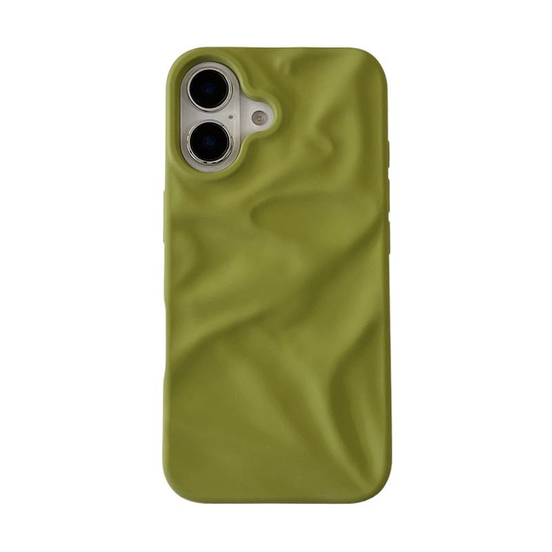 Матовый Чехол для Телефона Candy Color Складная Мятая Текстура Для For Iphone 16 1 14 13 12 11 Pro Max 16 Plus Ударопрочный Мягкий ТПУ Чехол