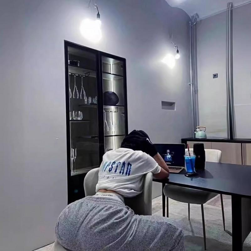 Gradient Letter Tiger Head Print Oversized Streetwear Tee Men Loose Fit Cotton Short Sleeve T-Shirt