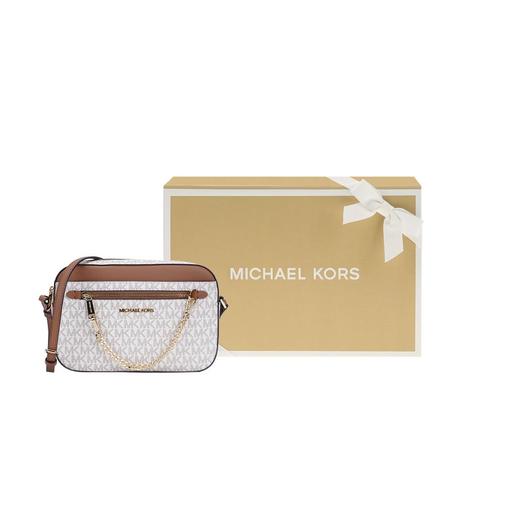 Michael Kors Mk Jet Set Сумка-кроссбоди с монограммным логотипом и цепочкой Женская сумка на плечо Ванильная 35S1GTTC9B-VANILLA