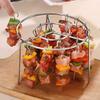 Stainless Steel Air Fryer Grill Vertical Skewer Kebab Rack - Hanging Oven Kebab Holder Kitchen Gadget For BBQ And Grill Cooking