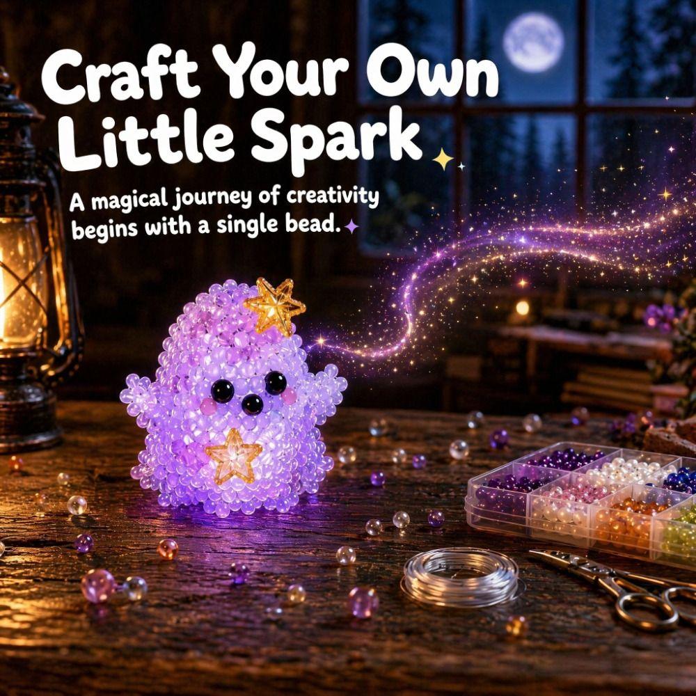 Handmade Glowing Fantasy Spirits DIY Bead Kit Tiny 3D Bead Pet Keychain Making Kit Children